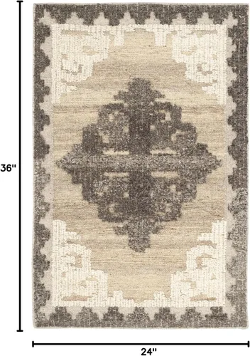 Miniatura 3 de SAFAVIEH Kenya Collection - Alfombra decorativa de 2 x 3 pies, marrón y carbón, lana tribal anudada a mano, ideal para zonas de alto tráfico