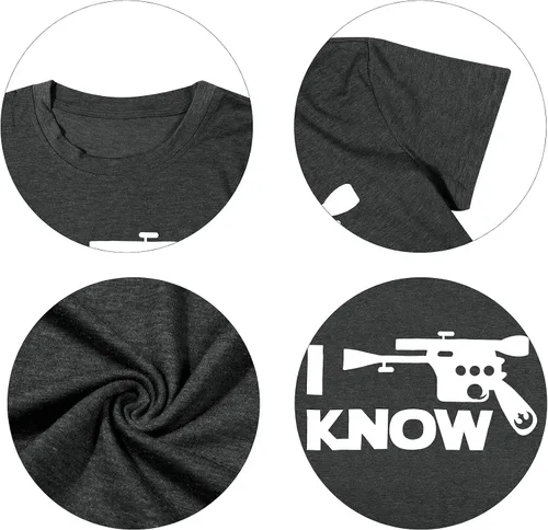 Miniatura 5 de FASHGL Camiseta para parejas con texto en inglés "I Love You I Know Letter" para el Día de San Valentín