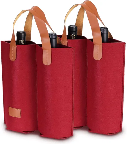 Miniatura 8 de Bolsas de vino Daphilly, 2 piezas 2 botellas de fieltro de alta calidad para regalo de vino para cumpleaños, Navidad, baby shower, boda, graduación