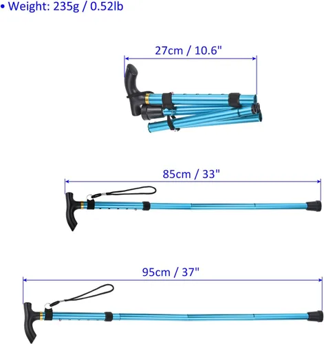 Miniatura 3 de M METERXITY Trekking Poles - Collapsible Hiking Walking Sticks, Telescopic & Folding, Apply to Women Walking Backpacking