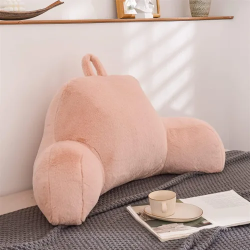 Miniatura 13 de Holawakaka Almohada Grande de Descanso para Cama de Piel Sintética con Brazos, Almohadas de Lectura de Piel de Conejo Perfectas para Adultos