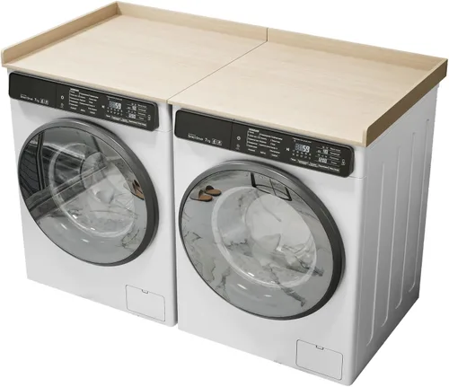 Encimera plegable de madera para encimera de lavandería con almohadillas antideslizantes, 54 pulgadas de ancho x 27.5 pulgadas de profundidad,