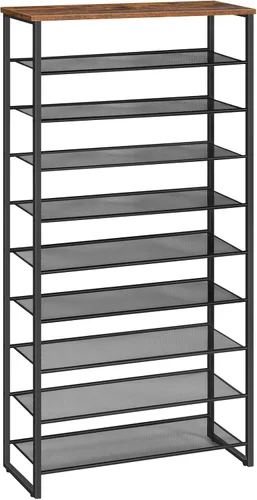 Miniatura 15 de HOOBRO - Zapatero de 10 niveles, organizador de almacenamiento de zapatos de 23.6" L, estante de zapatos de gran capacidad para entrada de puerta