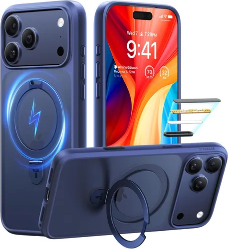 Miniatura 9 de TORRAS Funda magnética con función atril para iPhone 13/iPhone 14 [compatible con MagSafe], soporte resistente y versátil, grado militar, a prueba