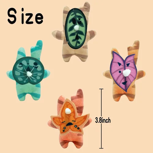 Miniatura 2 de Nadou - Muñeco de peluche Korok de 3.9 pulgadas, 4 piezas de juguetes Korok con 10 caras de repuesto diferentes, animales de peluche Yahaha, lindas