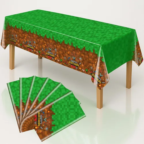 Miniatura 18 de Mantel rectangular de 3 piezas para decoración de fiestas de cumpleaños, mantel de plástico de 108 x 54 pulgadas, desechable, suministros