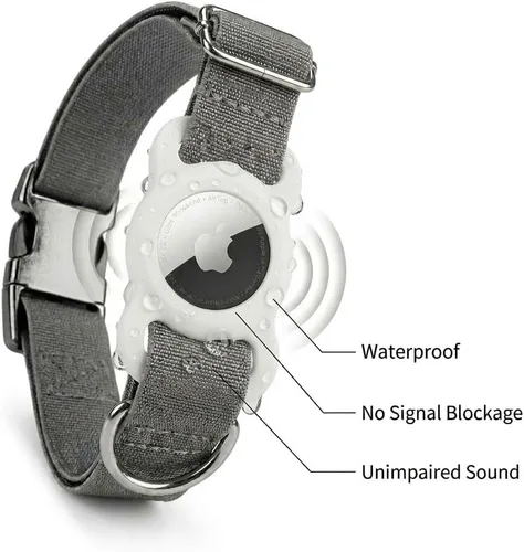 Miniatura 2 de Soporte para AirTag para collar de perro [2 unidades] Soporte impermeable de silicona elástica de alta resistencia para perros y gatos