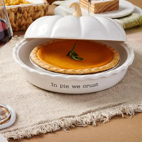 Miniatura 3 de Mud Pie Circa - Juego de platos para pastel de calabaza, blanco, 5.5 x 10.5 pulgadas de diámetro