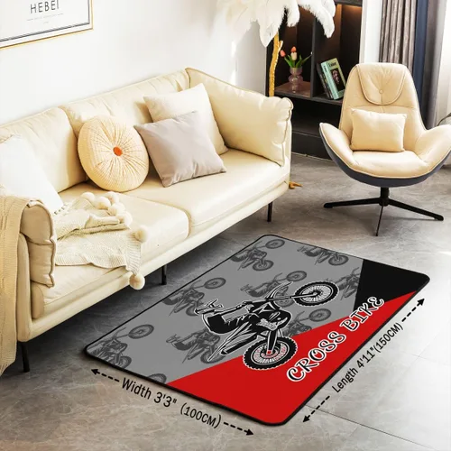 Miniatura 2 de Erosebridal Alfombra de motocross de 3 x 5 pies para mesita de noche, alfombra de motociclista para niños, adolescentes, motocicleta, deportes