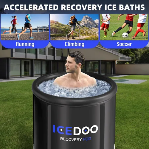 Miniatura 4 de Bañera de hielo XL mejorada para atletas, bañera de inmersión caliente y fría de 119 galones con cubierta para recuperación, terapia de agua fría
