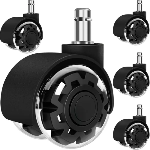 Ruedas para silla de oficina, 2 pulgadas, ruedas de repuesto suaves y silenciosas, ruedas de silla de juegos para computadora para todos los suelos
