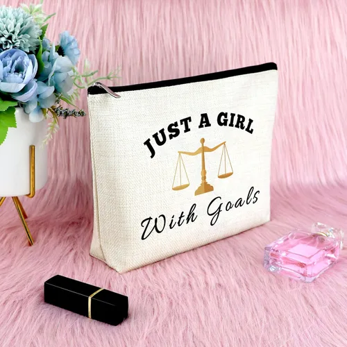 Miniatura 6 de Sfodiary Bolsa de maquillaje para la escuela de leyes - Regalo de agradecimiento para mujeres estudiantes de derecho, bolsa de cosméticos
