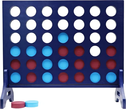 Miniatura 7 de Tailgating Pros Cuatro en una fila gigante azul marino premium con funda de transporte – Juego de patio al aire libre de gran tamaño – ¡Muchos