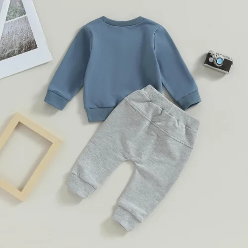 Miniatura 4 de Conjunto de sudadera con letras y pantalones deportivos para bebé recién nacido, para otoño e invierno