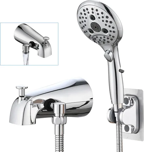 Miniatura 10 de PROOX Grifo de bañera de metal con rociador de bronce aceitado, 6 ajustes de ducha de mano con interruptor de pausa de encendido/apagado, grifo