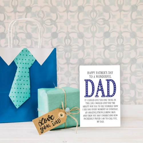 Miniatura 6 de YiKaLus Tarjeta significativa para el día del padre para papá, hijo, hija a papá, el mejor regalo