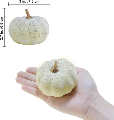 Miniatura 2 de Winlyn 12 calabazas artificiales pequeñas, calabazas decorativas de espuma, para cosecha de otoño, boda, baby shower, Acción de Gracias, Halloween