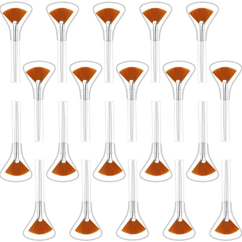 20 cepillos faciales para máscara de abanico facial, aplicador de ácido, brochas de maquillaje suaves, herramientas cosméticas para máscaras