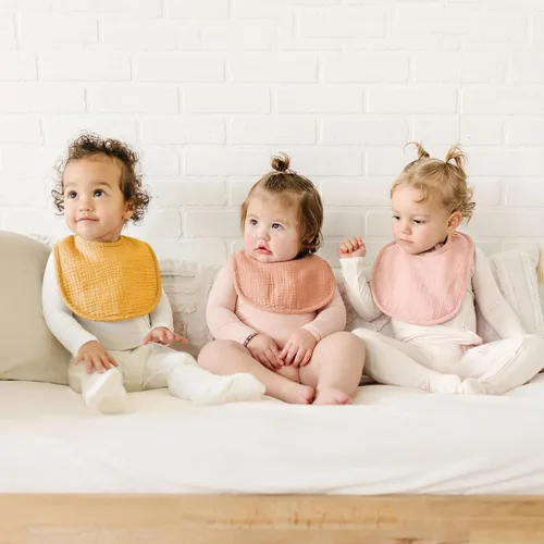 Miniatura 4 de Konssy Baberos de muselina para bebé, paquete de 8 unidades, bandana de algodón, unisex, para niños y niñas, juego suave y absorbente para dentición