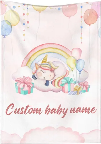 Miniatura 13 de Manta de bebé personalizada con nombre personalizado, manta de elefante para niñas y niños (rosa)