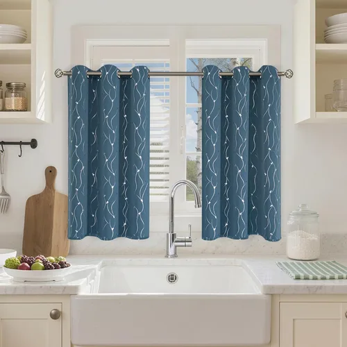 Miniatura 61 de BGment Cortinas cortas de oscurecimiento de habitación de 45 pulgadas de largo para ventanas pequeñas, cortinas con aislamiento térmico con ojales
