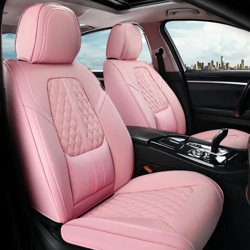 Miniatura 24 de Coverado - Juego completo de fundas de asiento delantero y trasero para automóvil, impermeable, piel de napa, protector, universal, para la mayoría
