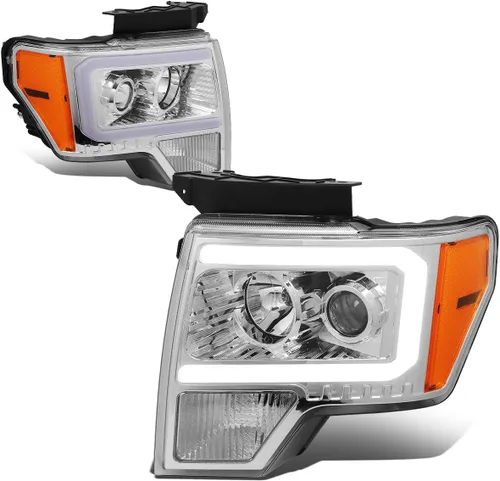 Miniatura 10 de DNA Motoring HL-OH-F1509-BK-CL1 - Faros delanteros con carcasa negra y lente transparente compatibles con Ford F150 09-14