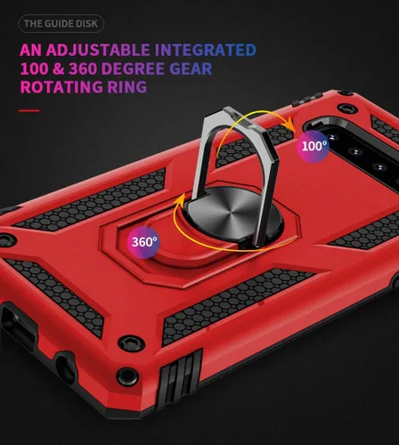 Miniatura 6 de Funda de grado militar para Samsung Galaxy S10 Plus 360 con anillo giratorio de metal con soporte de soporte magnético integrado para montaje