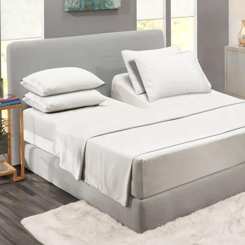 Miniatura 68 de Clara Clark - Juego de sábanas King con Flex Top, 6 piezas - Sábanas de lujo para cama King con cabeza dividida, juego de cama súper suave, King