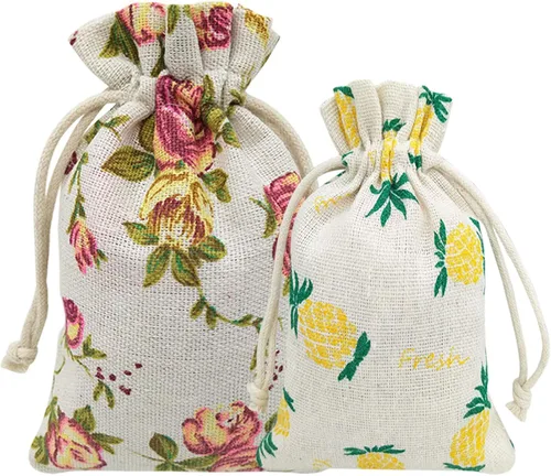 Miniatura 5 de 20 bolsas de arpillera con cordón, bolsas de regalo de boda de 3.9 x 5.3 pulgadas, joyas, fiestas de cumpleaños, baby shower, artes y manualidades