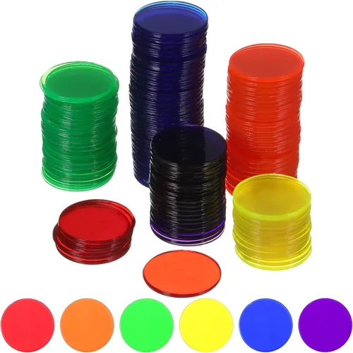 Fichas de bingo, 6 colores, 300 unidades, pequeños, contadores de aprendizaje de plástico, discos de conteo de fichas de bingo, marcadores para