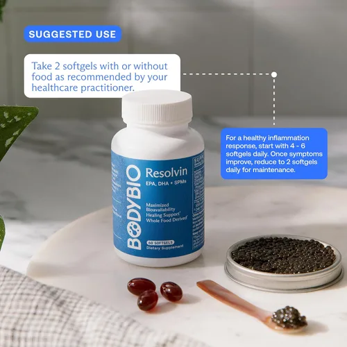 Miniatura 4 de BodyBio Resolvin - Mediadores especializados en resolución profesional SPM con extracto de caviar de arenque - Apoya una respuesta saludable a
