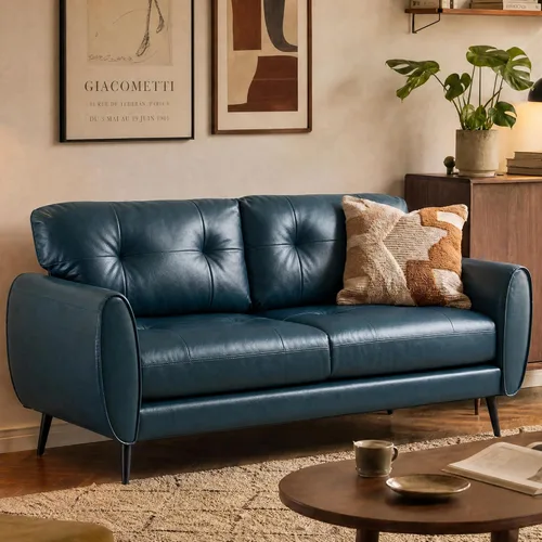 Miniatura 10 de TYBOATLE Sofá Sillón de 61" Loveseat Pequeño Sofás para Sala de Estar Sofá de Cuero Moderno de Mediados de Siglo Acolchado Mini Sofá Cómodo Oficina
