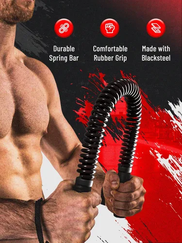 Miniatura 5 de Barra Power Twister Flex de Zenooze, El Equipo de Ejercicio de la Parte Superior Definitivo para Fortalecer Tu Entrenamiento de Pecho, Hombros