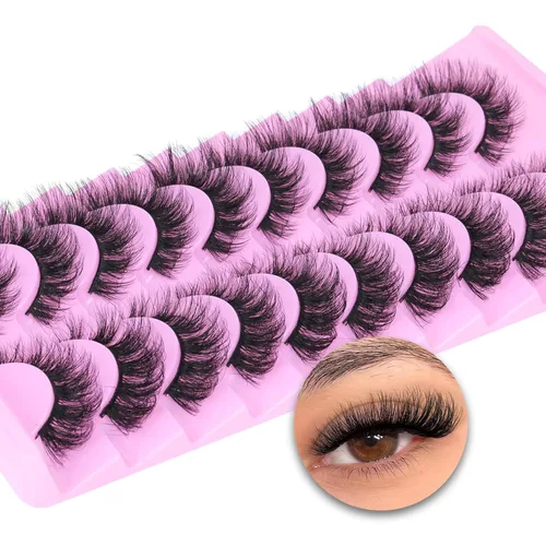 Miniatura 12 de Pestañas postizas de visón natural, efecto ojo de gato, finas, 16 mm, 5D, paquete de 14 pares de pestañas falsas de TNFVLONEINS