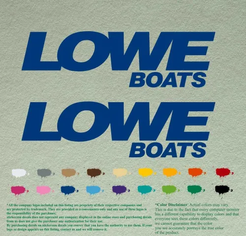 Miniatura 5 de Par de calcomanías de vinilo de repuesto compatibles con Lowe Boats, motor fuera de borda, juego de 2 (12 pulgadas, negro 070)