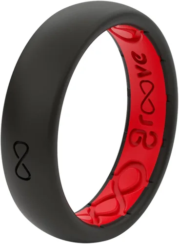 Miniatura 6 de Groove Life Anillo de boda de goma transpirable para mujer, diseño único, anillo de ajuste cómodo