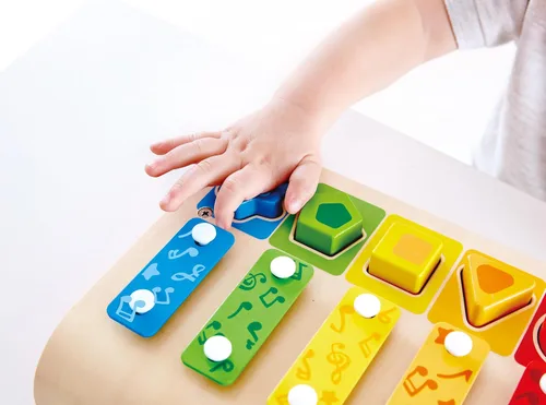 Miniatura 3 de Hape E0334 Clasificador de Formas Xilófono y Piano - Juguete de Instrumento de Madera