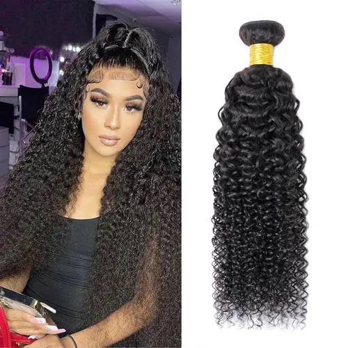 Miniatura 37 de Paquetes de cabello afro rizado y kinky, extensiones de cabello humano de 8 pulgadas, tejido rizado sin procesar, doble entretejido, virgen