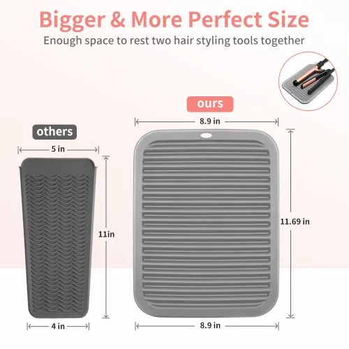 Miniatura 2 de Alfombrilla grande resistente al calor para herramientas para el cabello, funda de hierro caliente, tapete de herramientas calientes para rizador