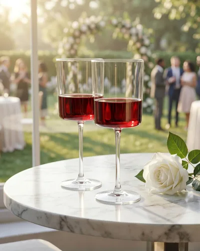 Miniatura 8 de Ciaell Paquete de 12 copas de vino de plástico transparente – Copas de vino desechables de 10 onzas con tallo para fiestas, bodas, piscina, aire