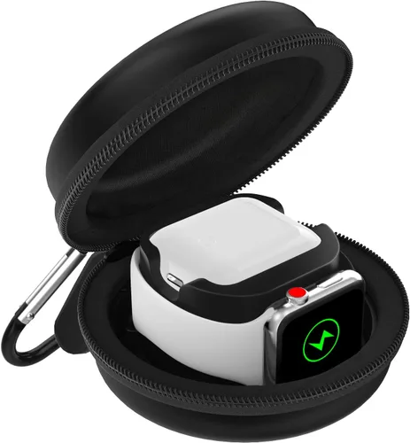 Miniatura 26 de MoKo Caja de almacenamiento compatible con Apple Watch Series 11/10/9/8/7/6/5/4/3/2/1/SE3/SE2/SE, funda protectora portátil de viaje para AirPods
