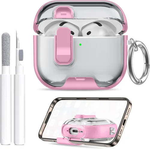 Miniatura 17 de Compatible Airpods 4 Case (2025) with Phone Stand & Cleaner Kit,Print Soft Silicone Lock Clip Apple AirPods 4th Generation Case, Airpod 4 Cover with