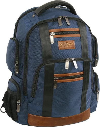 Original Penguin Mochila Peterson para la mayoría de portátiles y portátiles de 15 pulgadas, marino, Mochila para laptop Peterson que se adapta a la