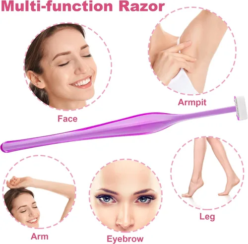 Miniatura 2 de ANCIRS Paquete de 24 maquinillas de afeitar de cejas para maquillaje de mujer, herramienta facial en forma de T para cejas de ojos, kit de recorte