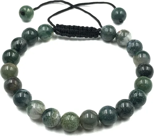 Miniatura 7 de AAA MUSS AGATE - Cuentas de cristal de piedras preciosas naturales para curación natural, unisex, pulseras de macramé ajustables de 0.315 in