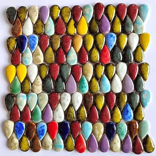 1 Libra de Azulejos de Cerámica de Mosaico Color Aleatorio Forma de Gotas Grandes de Lluvia Piezas de Cerámica de Mosaico para Manualidades DIY