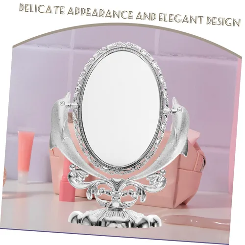 Miniatura 4 de CHILDWEET Espejo de maquillaje de doble cara, espejo de escritorio giratorio para tocador de mesa, reflejo para aplicación de maquillaje, base