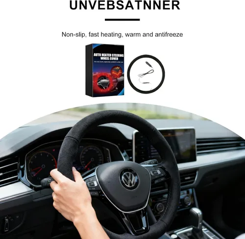 Miniatura 8 de Funda térmica para volante de 15 pulgadas, 12 V, cubierta protectora para volante con calefacción para invierno, universal, adecuada