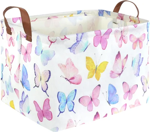 Miniatura 42 de FXOLCSHE - Canasta rectangular rosa de alpaca, canasta de lavandería impermeable plegable para guardería, canasta de juguetes para habitación